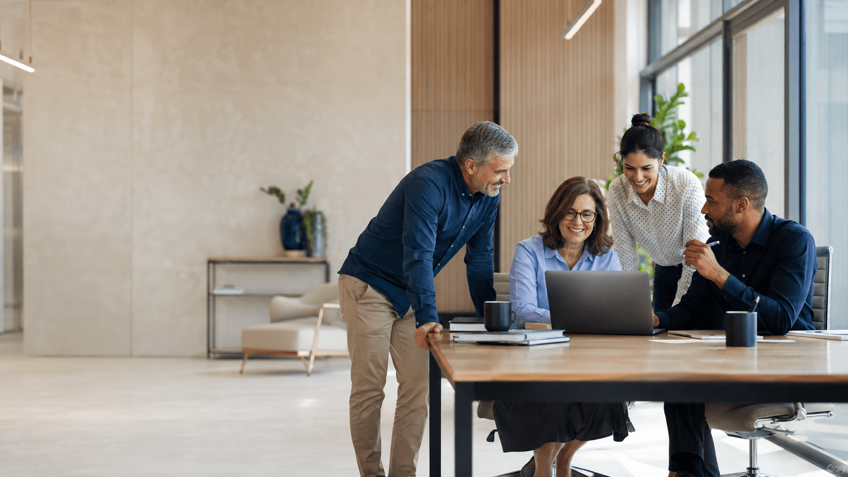 Equipe da Athena Office reunida, analisando um caso em conjunto